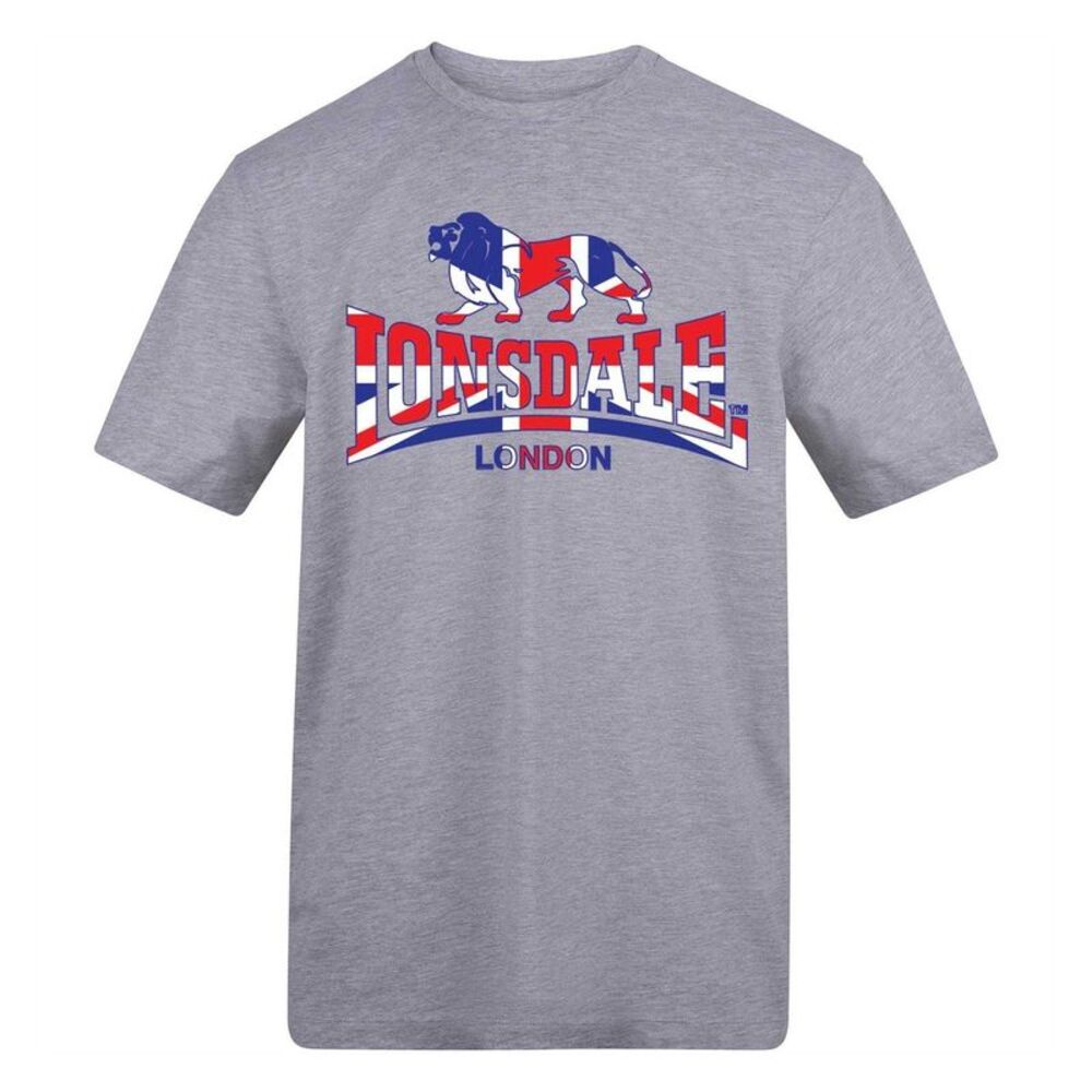 Lonsdale Mens Union Jack T-Shirt / Gray